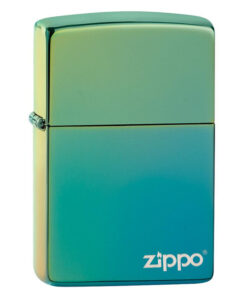#49191ZL Classic High Polish Teal Zippo Logo